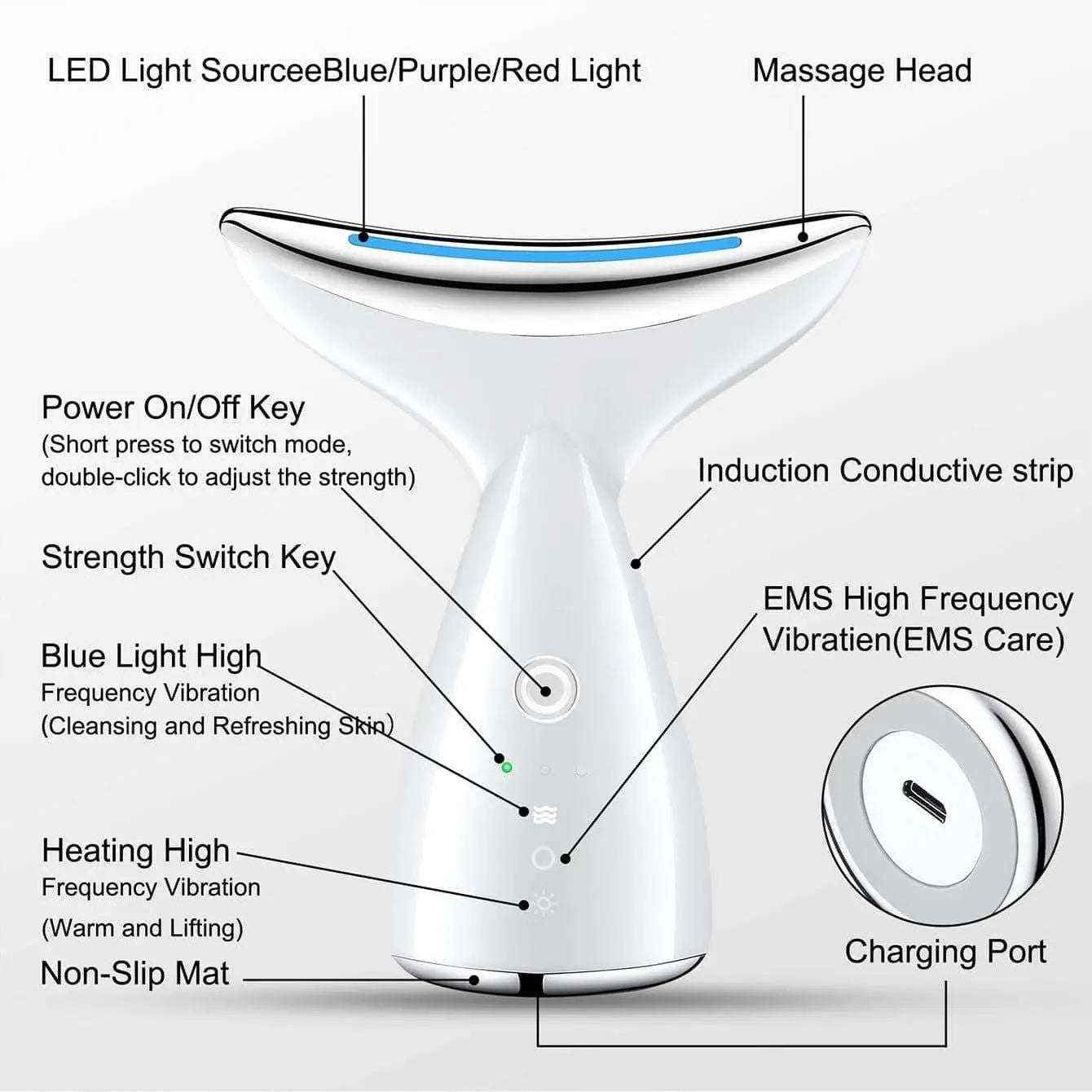 3-in-1 Face Tightening Device for Youthful and Radiant Skin-Personal Care Appliances-Splashis-Splashis