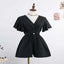 Tie waist flutter sleeve romper — primary view