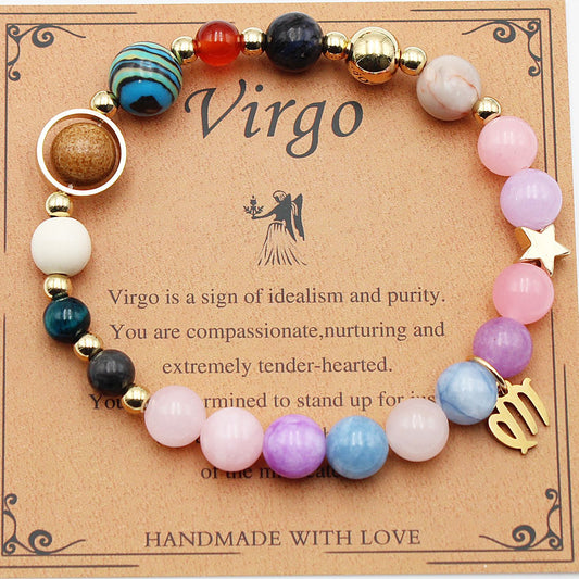 Eight Planets 12 Constellation Bracelet Morgan Stone Beaded Bracelet in vibrant colors and unisex design