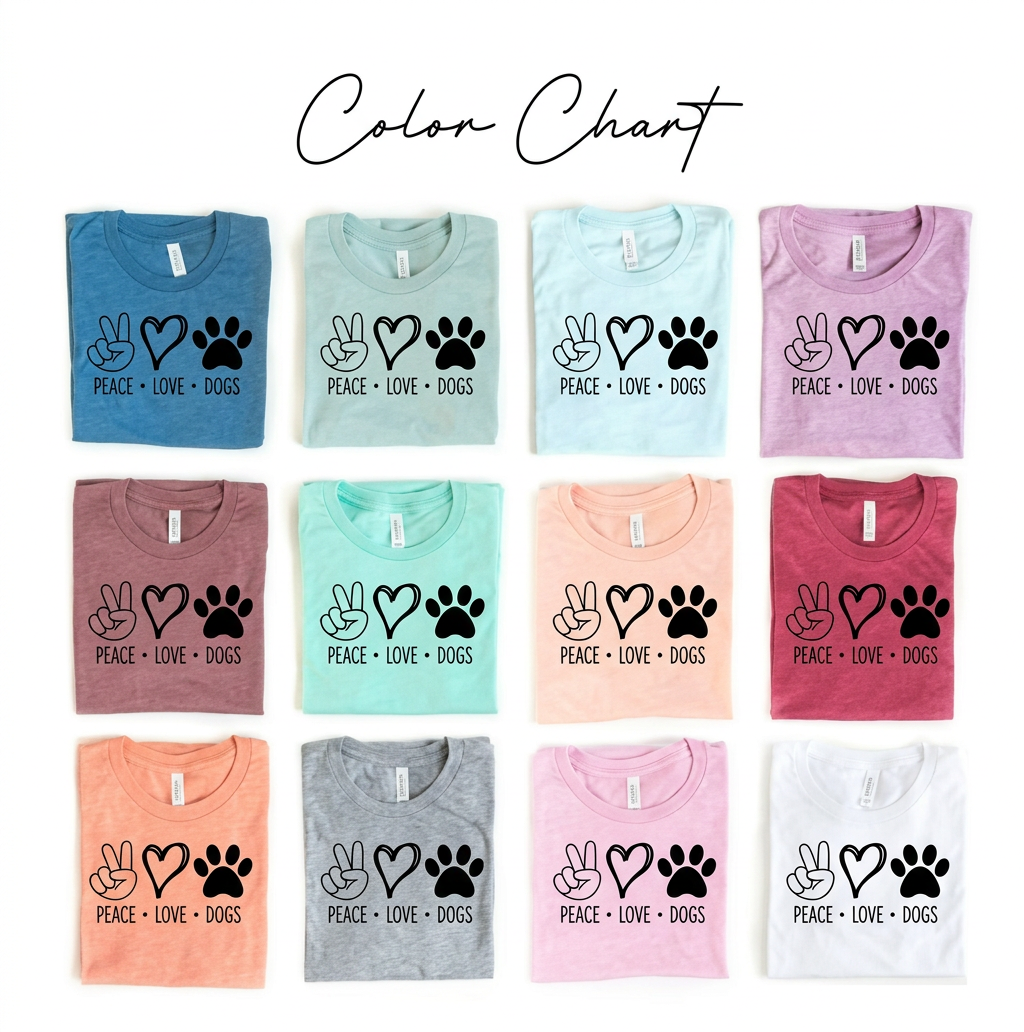 Peace Love Dogs T-shirt - Splashis