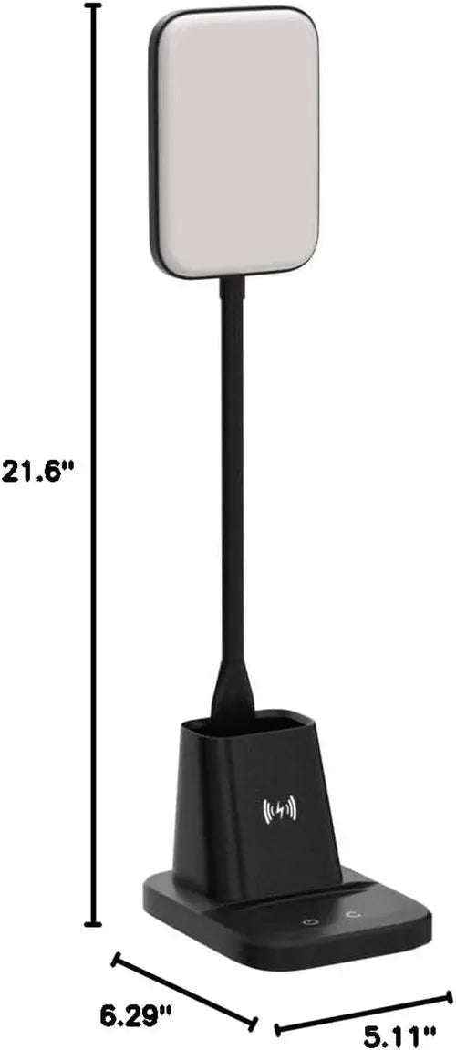 LED Desk Lamp With Wireless Charger Black For Home Office-Home Office Storage-Splashis-Splashis