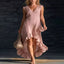 Full Size V-Neck Ruffle Hem High-Low Dress Plus Size ā primary view