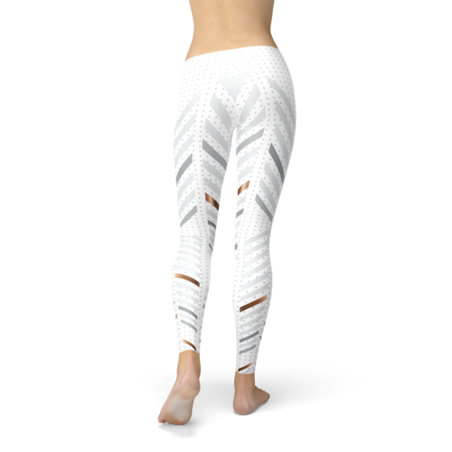 Women White USA premium Leggings - Splashis