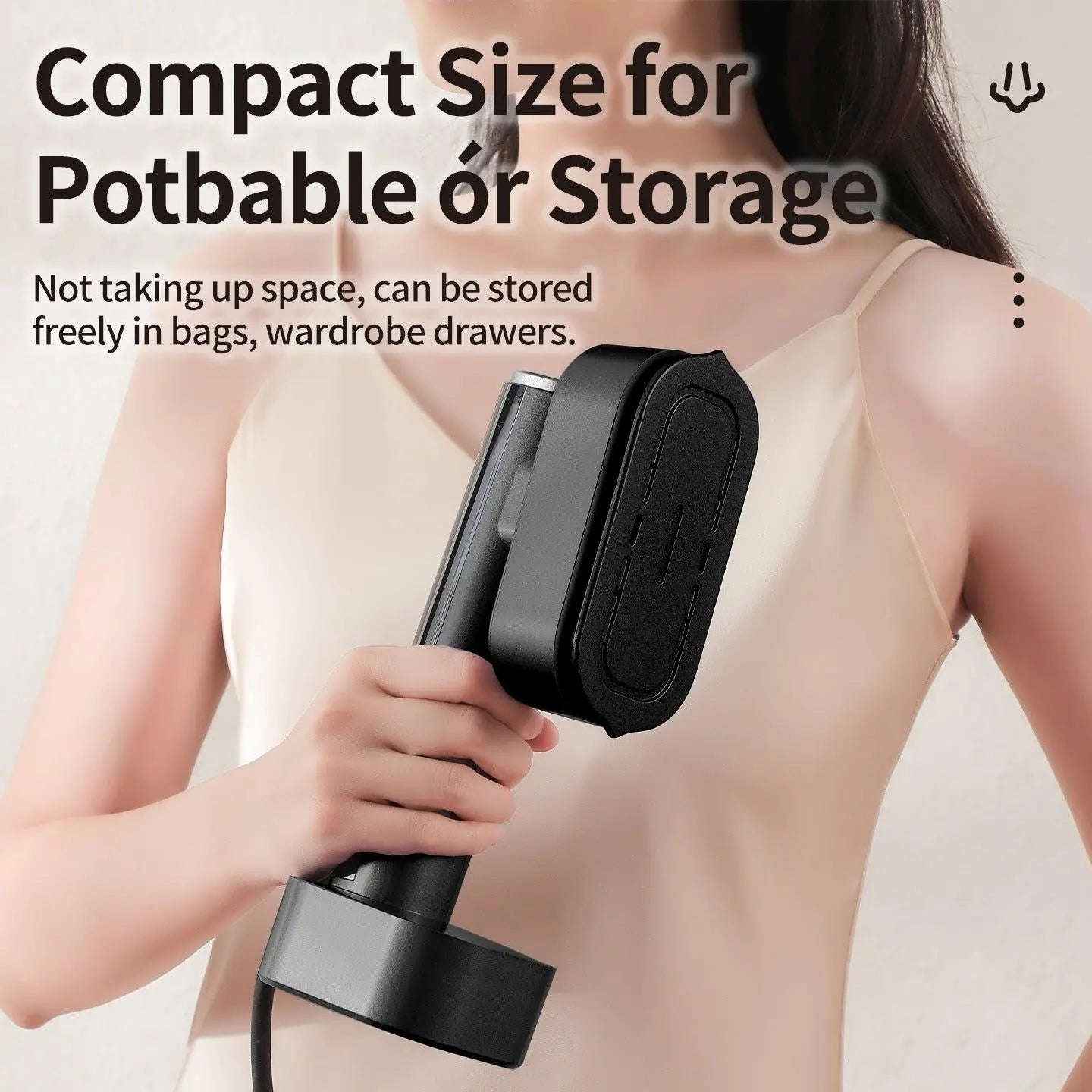 Flex Foldable Garment Steamer - Portable Steam Solution for Wrinkle-Free Clothes-Home Office Storage-Splashis-Color:Black-Product specifications:UK Plug-Splashis