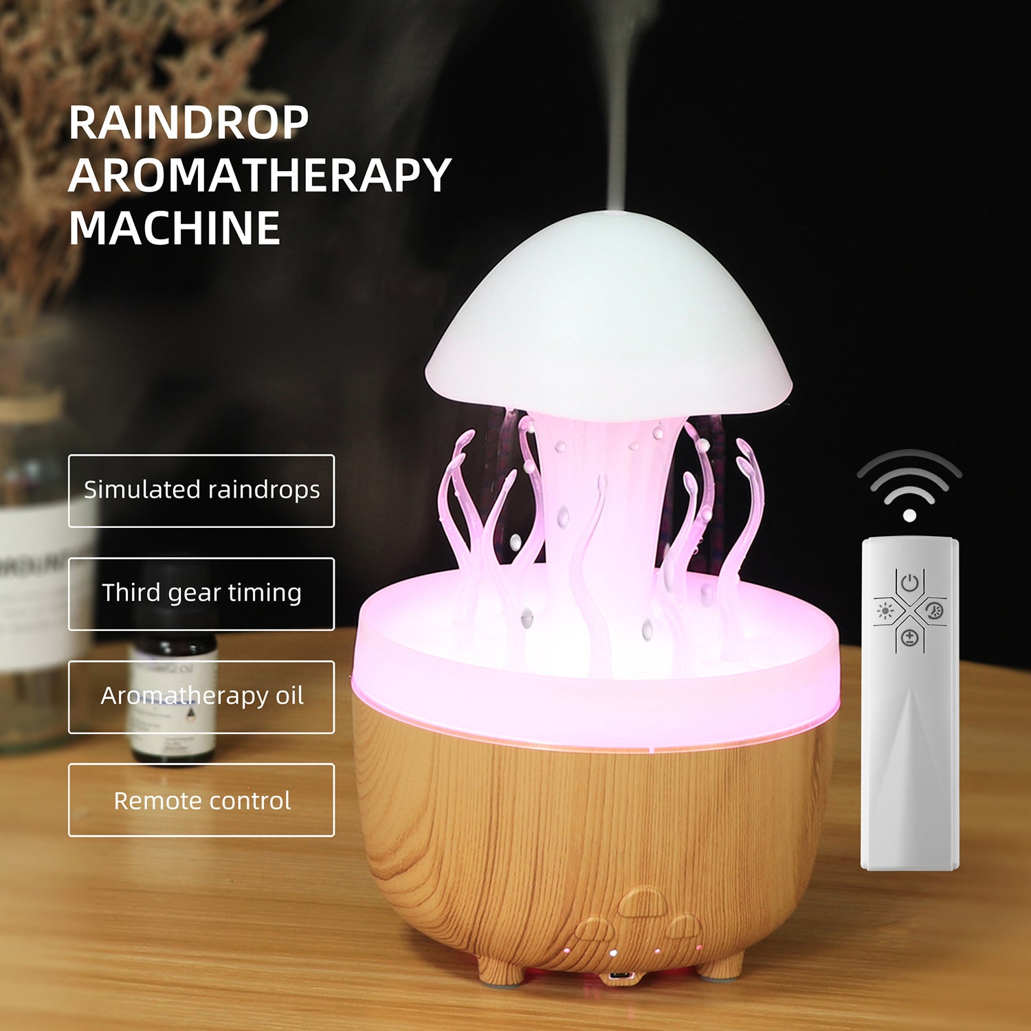 Jellyfish humidifier with rotating mist effect product photo Hauptbild