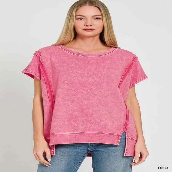 Oversized french terry top — primary view Huvudsaklig produktbild