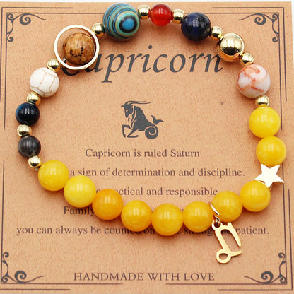 Eight Planets 12 Constellation Bracelet Morgan Stone Beaded Bracelet in vibrant colors and natural stone