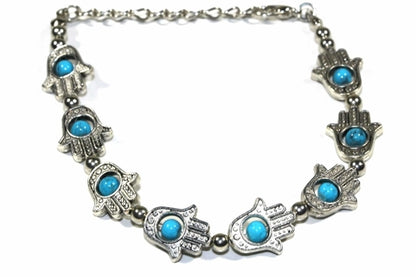 Evil eye red beads bracelet with Hamsa Hand charms for protection and positive energy