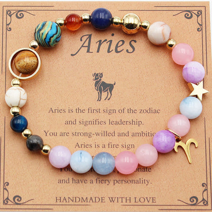 Eight Planets 12 Constellation Bracelet Morgan Stone Beaded Bracelet with natural stones