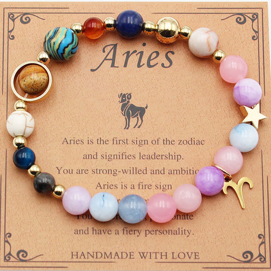 Eight Planets 12 Constellation Bracelet Morgan Stone Beaded Bracelet with natural stones