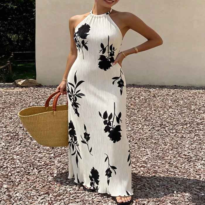 Floral Print Halter Neck Maxi Dress — primary view Main image