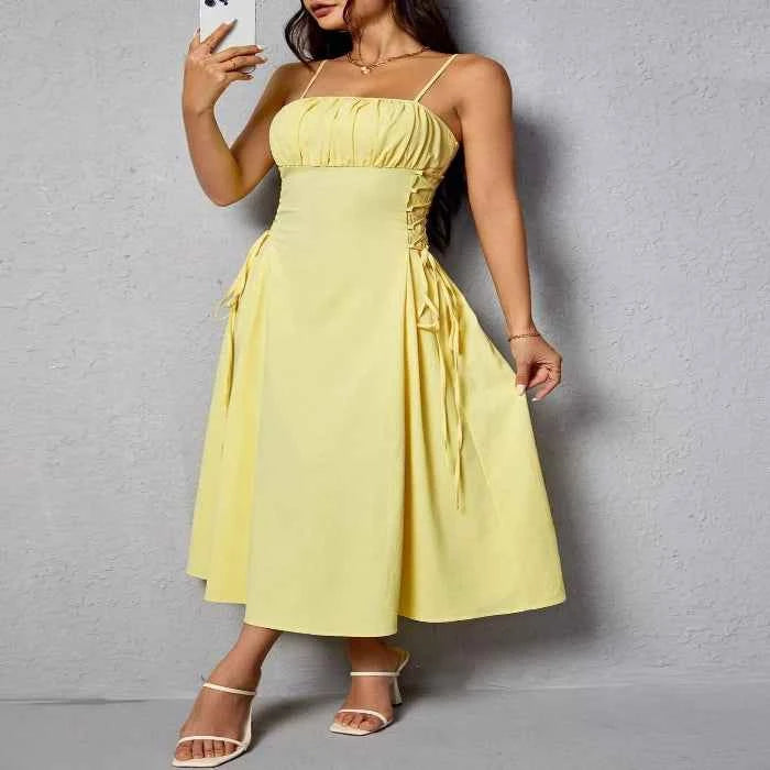 Lace-up cami dress — primary view Main image