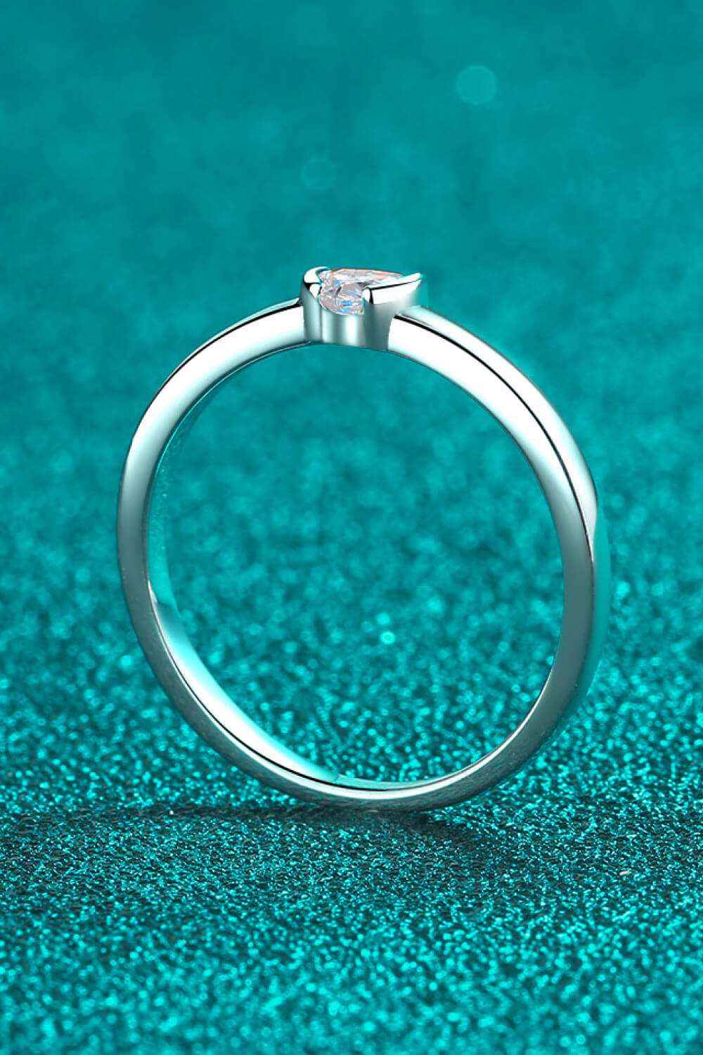 Heart-shaped moissanite solitaire ring — additional view 5