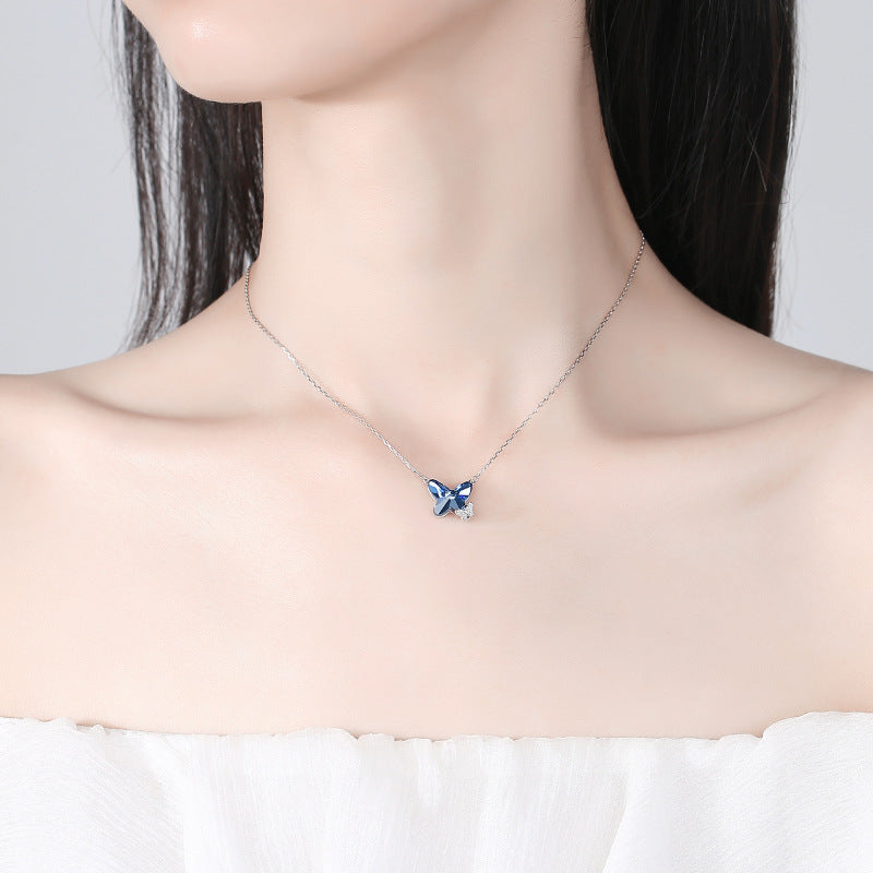 Sapphire Blue Cubic Zirconia Necklace - Splashis
