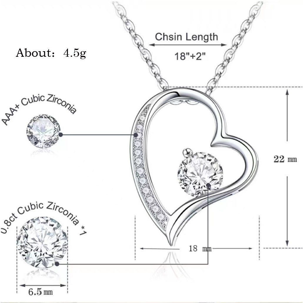 Heart Shape Zirconia Necklace - Splashis