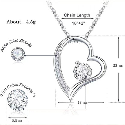 Heart Shape Zirconia Necklace - Splashis