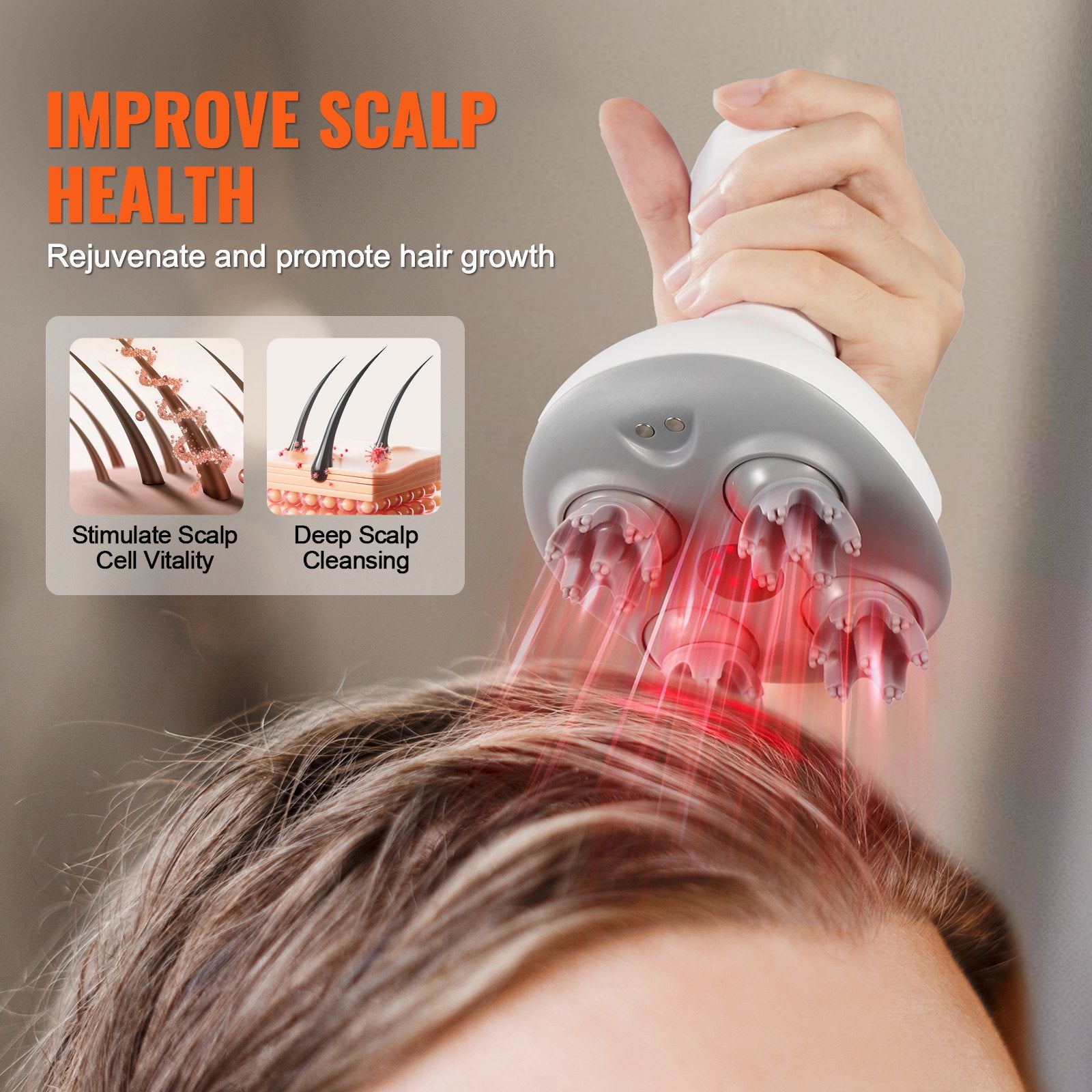Electric Scalp Massager Rechargeable Head Massager Waterproof Portable Secondary image