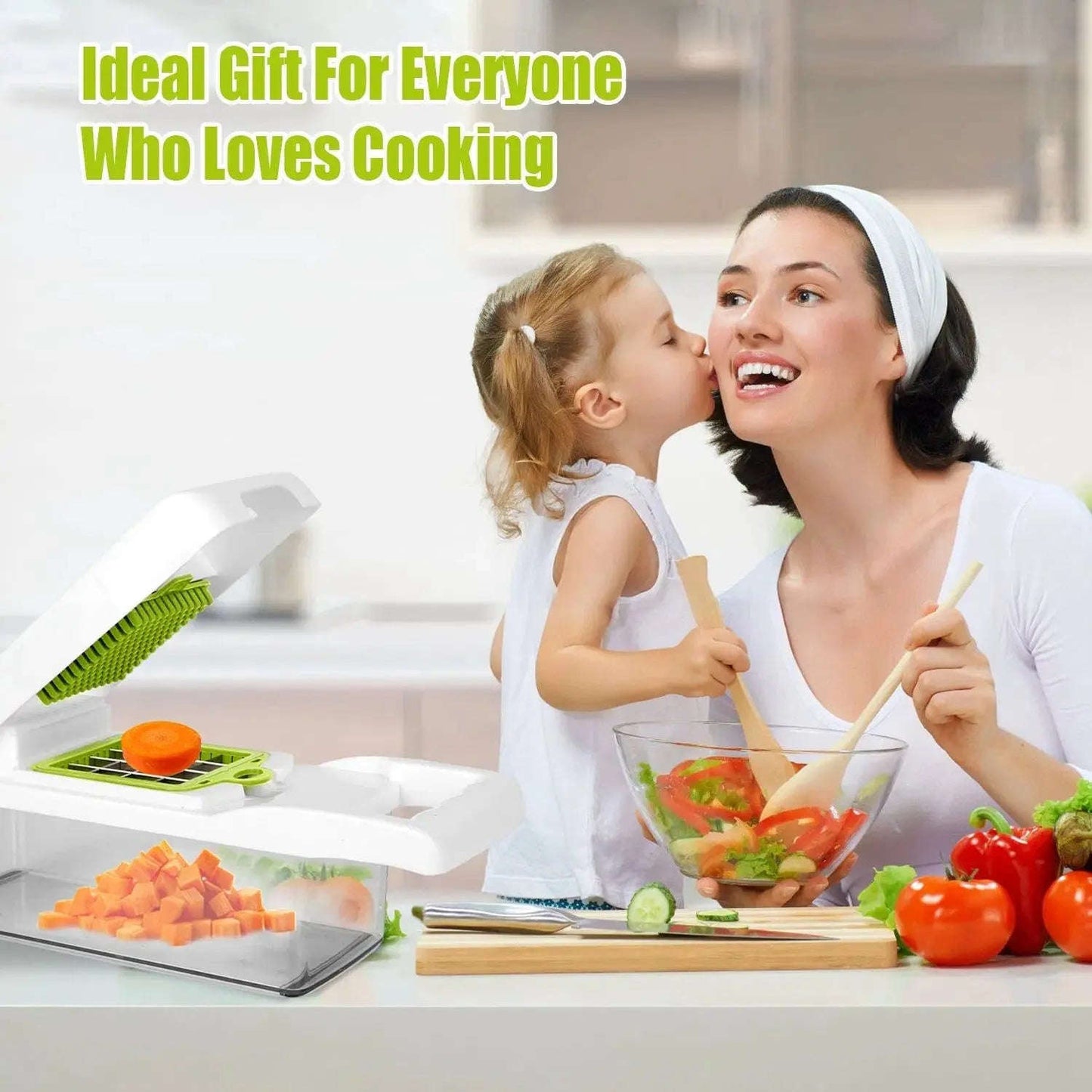 12-In-1 Vegetable Chopper & Slicer Splashis 12-in-1 Vegetable Slicer 12-in-1-chopper adaptive-kitchen-tools adulting-essentials affordable-kitchen all-in-one-chopper apartment-kitchen arthritis-friendly batch-cooking beginner-chef