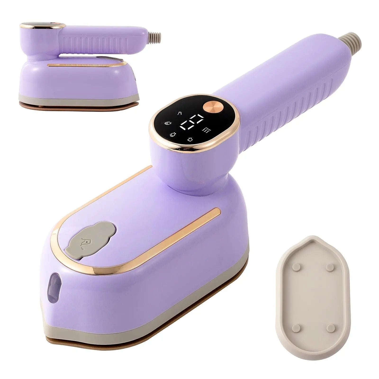 1200W Mini Portable Garment Steamer Splashis 110v 240v 1200 watt steamer 3 temperature settings 30 second heat up 360 degree steamer activewear steamer adjustable temperature airline approved steamer all fabric steamer aluminum boiler