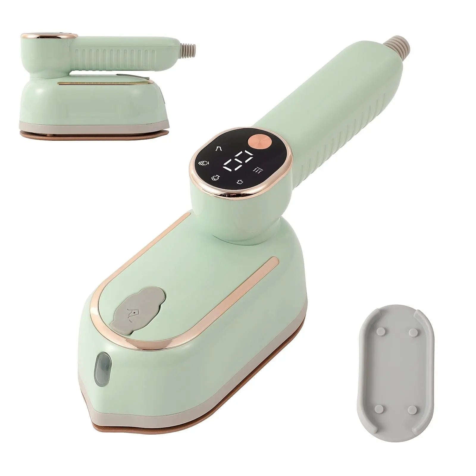 1200W Mini Portable Garment Steamer Splashis 110v 240v 1200 watt steamer 3 temperature settings 30 second heat up 360 degree steamer activewear steamer adjustable temperature airline approved steamer all fabric steamer aluminum boiler