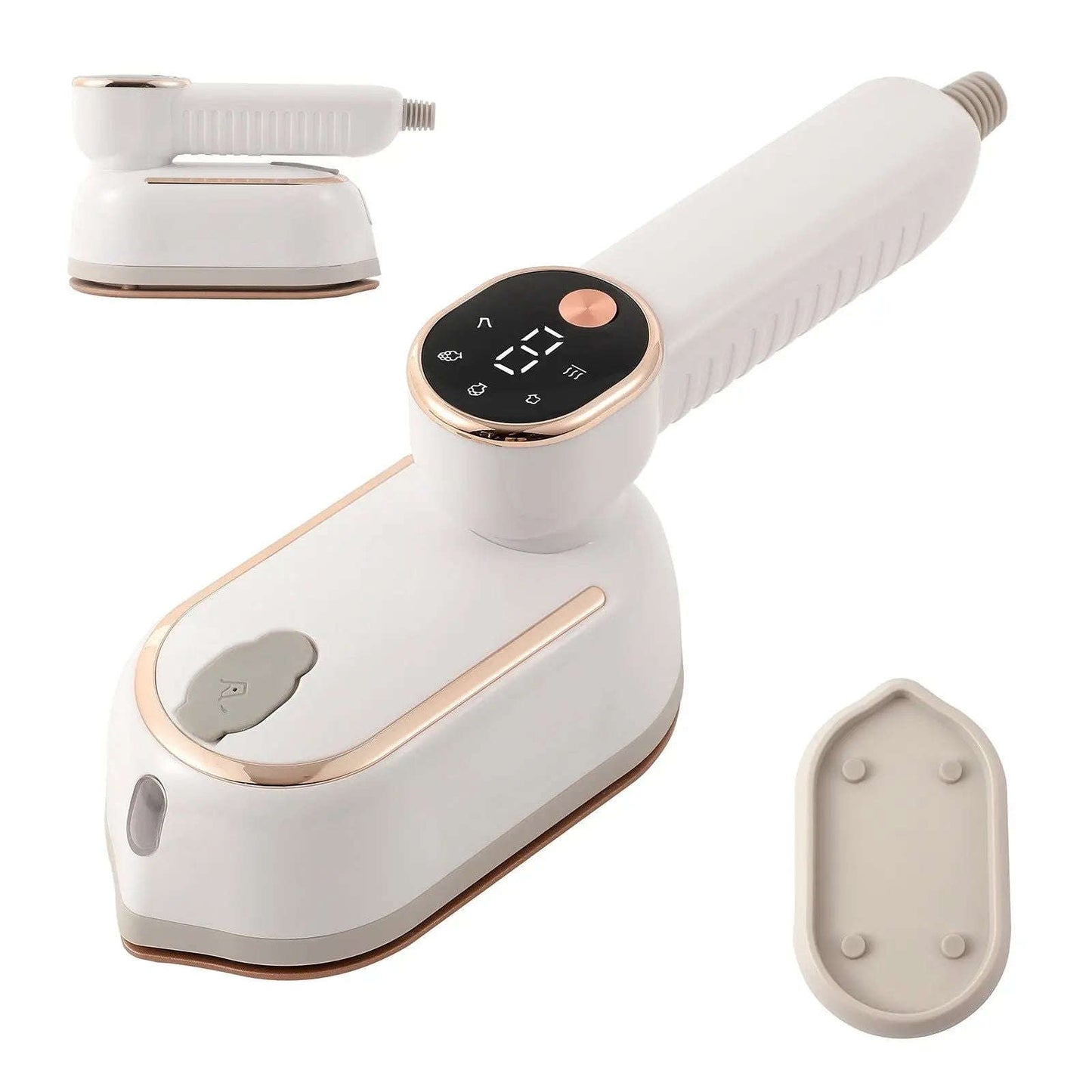 1200W Mini Portable Garment Steamer Splashis 110v 240v 1200 watt steamer 3 temperature settings 30 second heat up 360 degree steamer activewear steamer adjustable temperature airline approved steamer all fabric steamer aluminum boiler