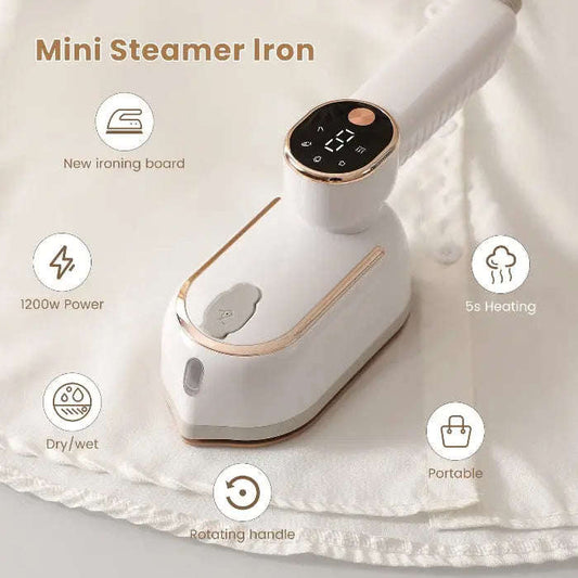 1200W Mini Portable Garment Steamer Splashis 110v 240v 1200 watt steamer 3 temperature settings 30 second heat up 360 degree steamer activewear steamer adjustable temperature airline approved steamer all fabric steamer aluminum boiler