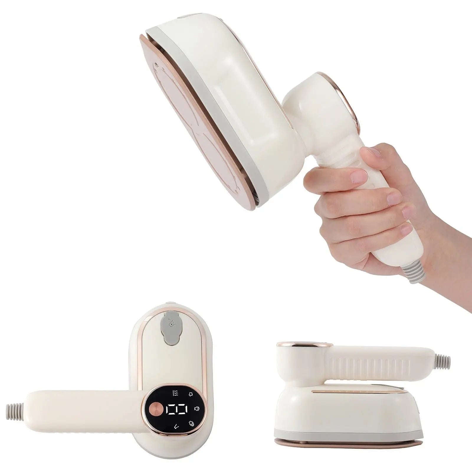 1200W Mini Portable Garment Steamer Splashis 110v 240v 1200 watt steamer 3 temperature settings 30 second heat up 360 degree steamer activewear steamer adjustable temperature airline approved steamer all fabric steamer aluminum boiler
