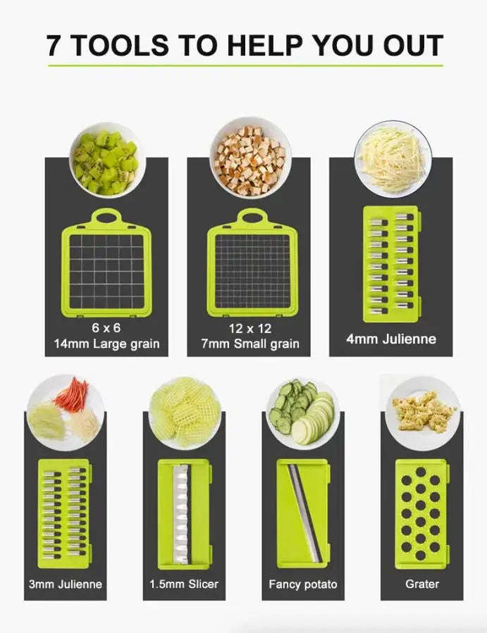 14-In-1 Vegetable Chopper & Slicer Splashis 14-in-1-chopper 420-steel-blades all-in-one-chopper allergen-free-cooking anti-inflammatory-diet-prep antioxidant-foods apartment-kitchen arthritis-friendly baby-food-maker baby-led-weaning