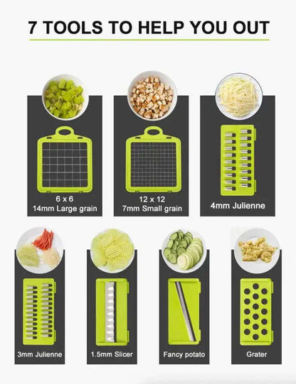 14-In-1 Vegetable Chopper & Slicer Splashis 14-in-1-chopper 420-steel-blades all-in-one-chopper allergen-free-cooking anti-inflammatory-diet-prep antioxidant-foods apartment-kitchen arthritis-friendly baby-food-maker baby-led-weaning