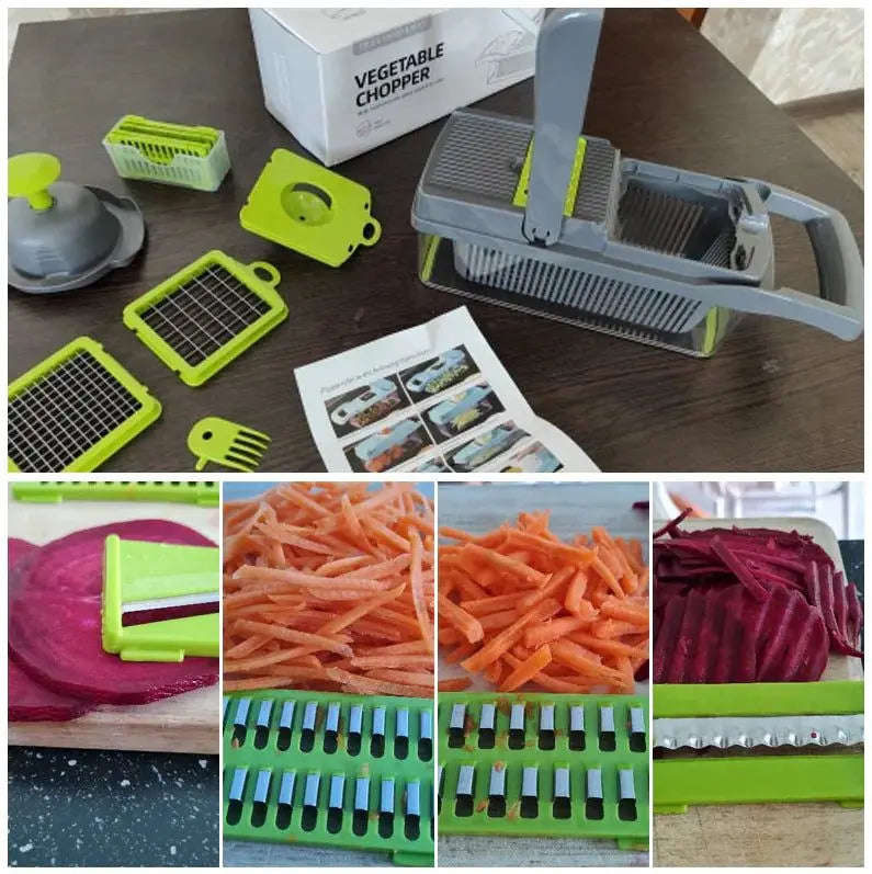 14-In-1 Vegetable Chopper & Slicer Splashis 14-in-1-chopper 420-steel-blades all-in-one-chopper allergen-free-cooking anti-inflammatory-diet-prep antioxidant-foods apartment-kitchen arthritis-friendly baby-food-maker baby-led-weaning