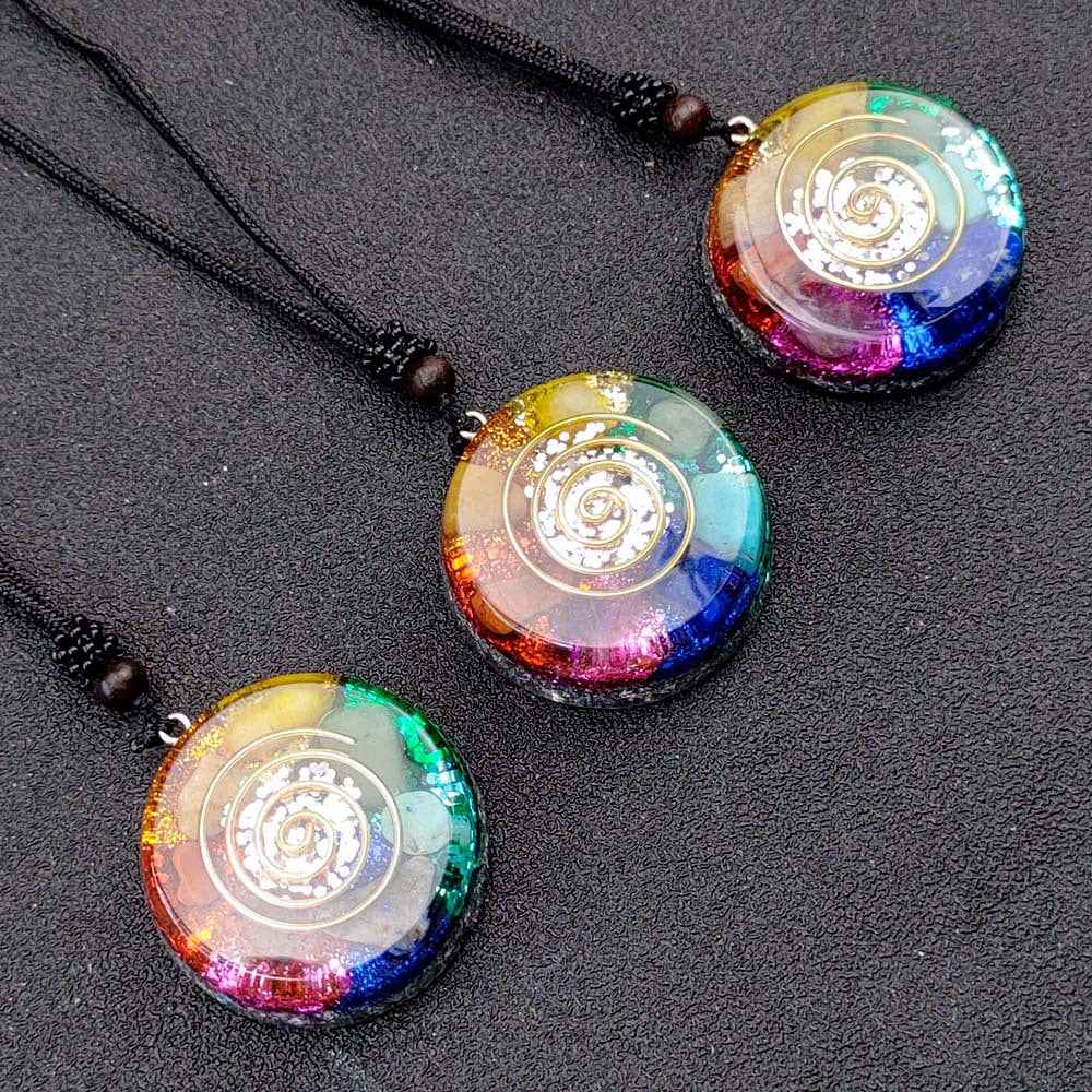 7 chakra orgone pendant necklace — primary view Main image