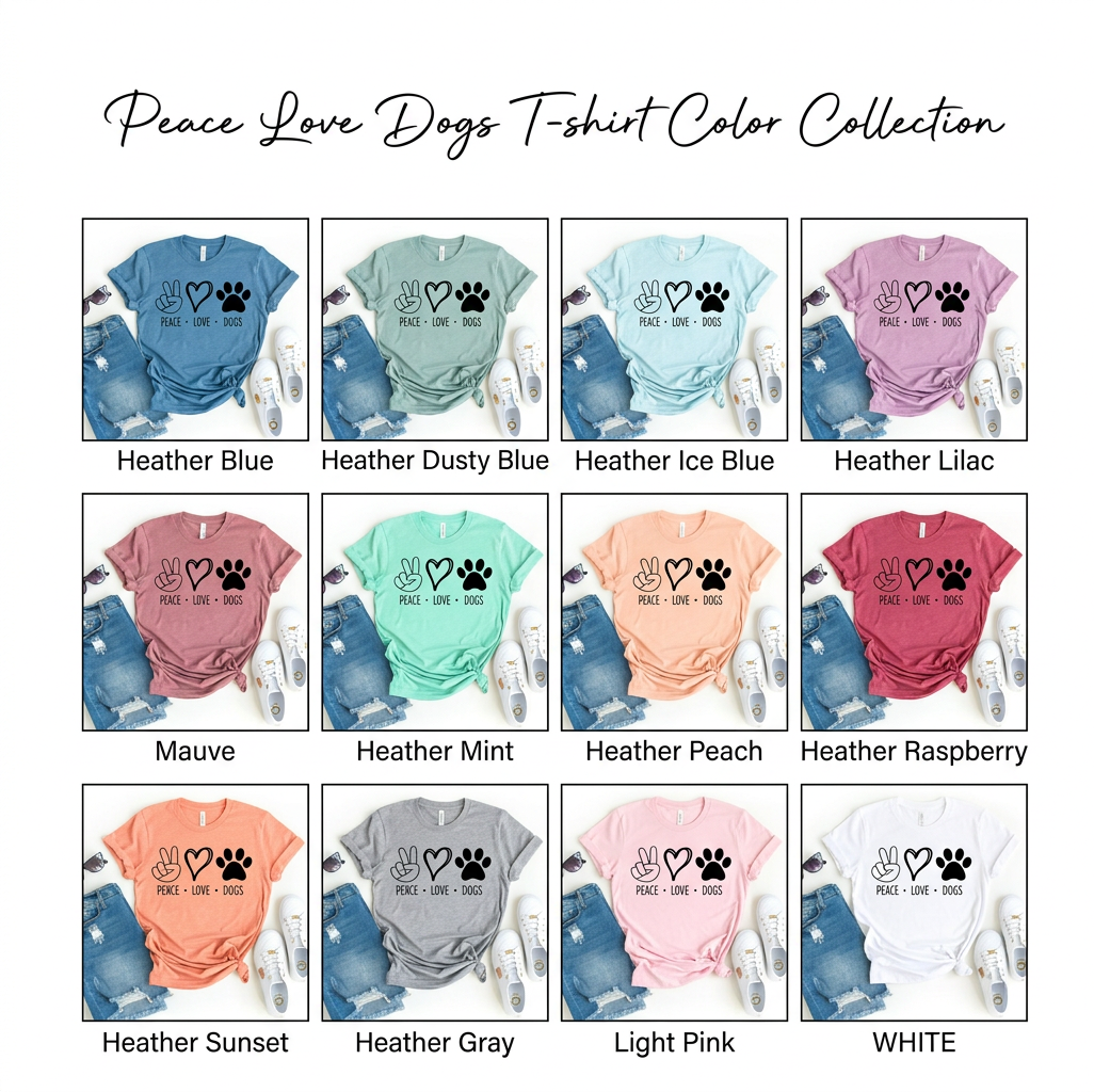 Peace Love Dogs T-shirt - Splashis