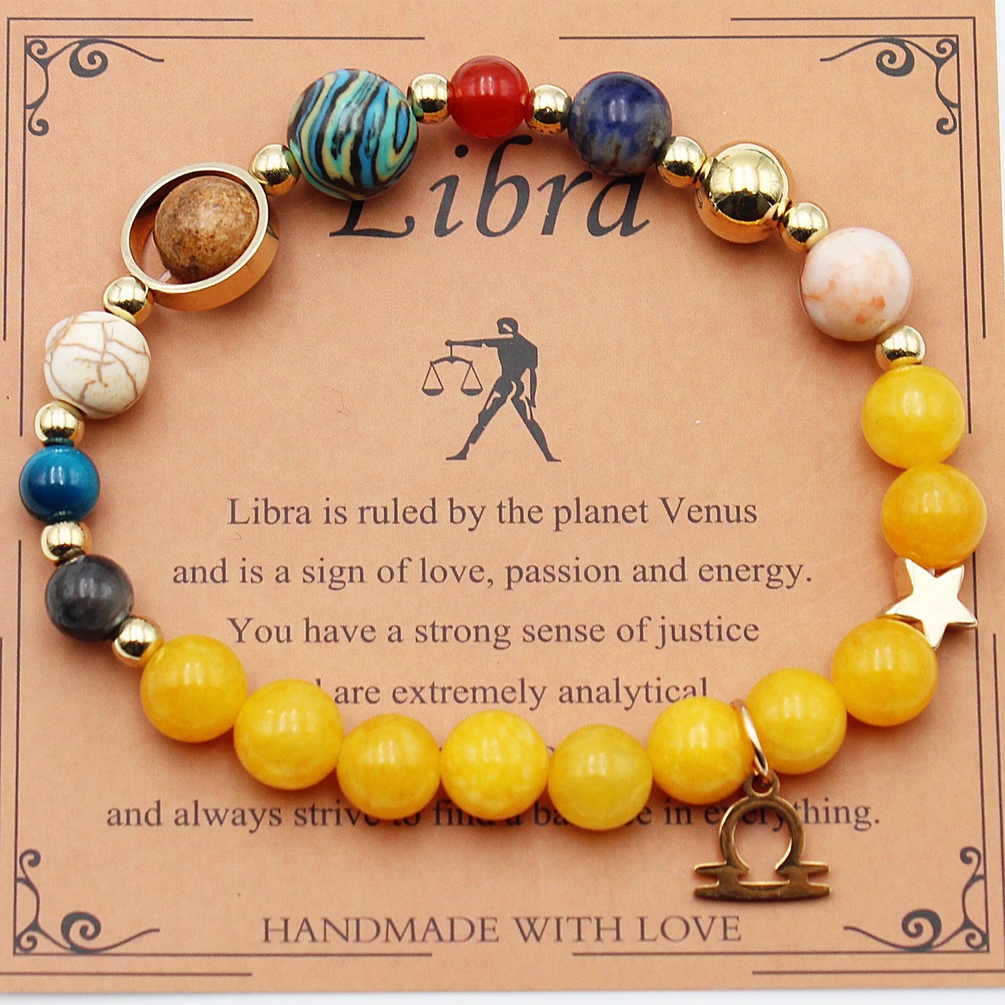 Eight Planets 12 Constellation Bracelet Morgan Stone Beaded Bracelet colorful natural stones for zodiac signs