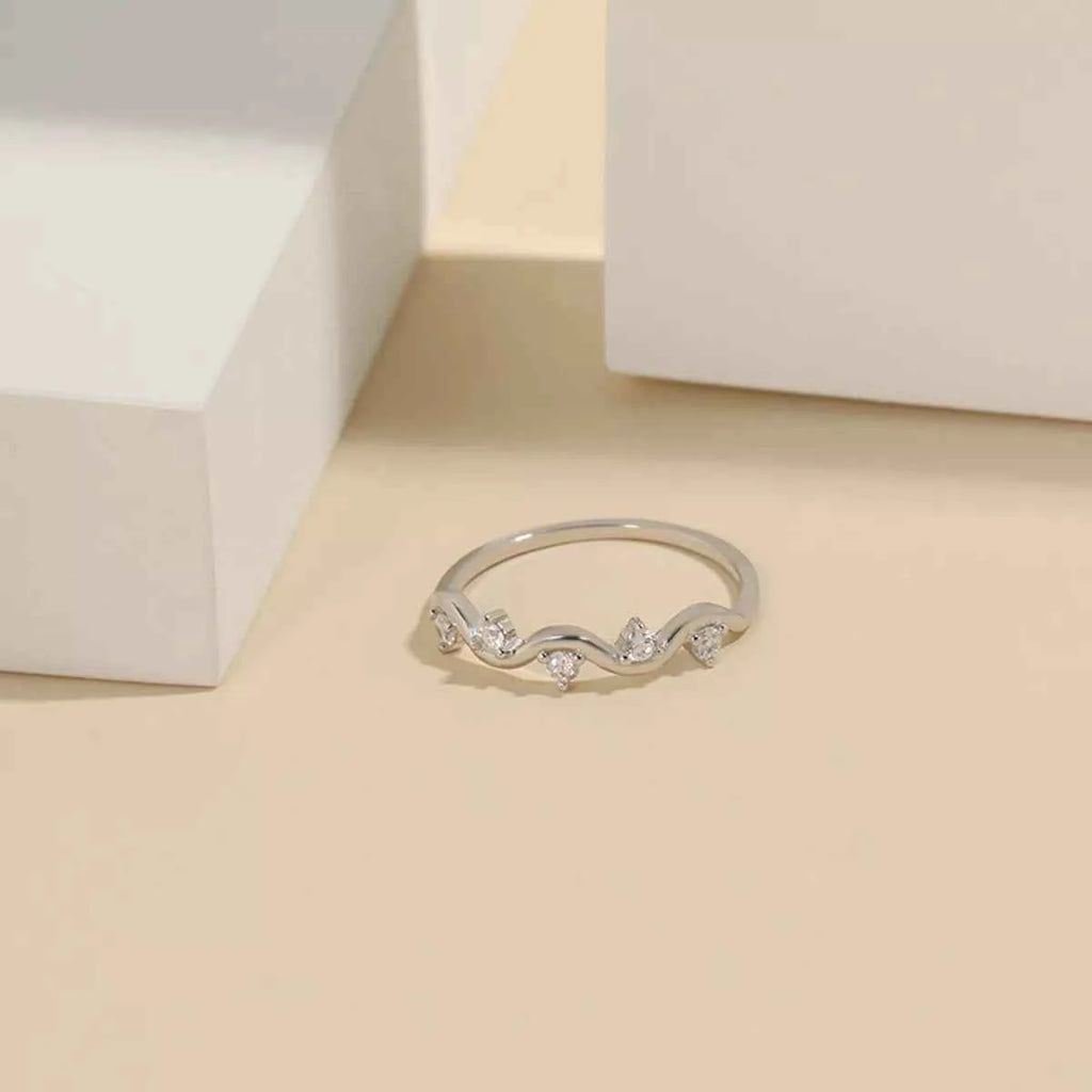Zircon wave ring in 925 sterling silver — additional view 5