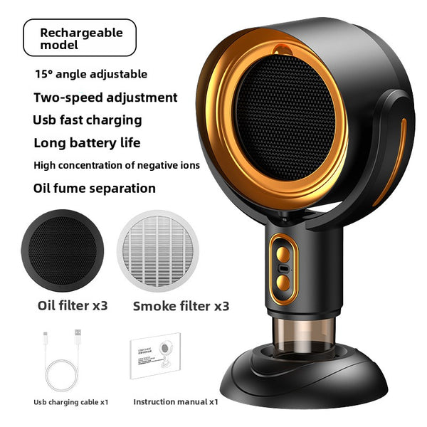 Smoke extractor gold finish color detail