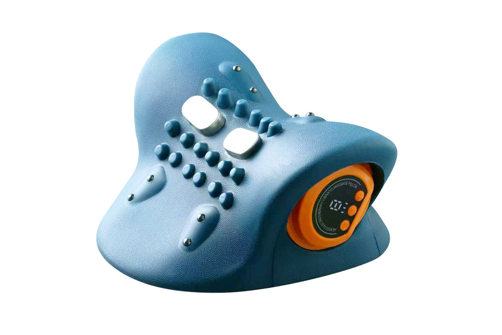 Massage pillow shown in use in a car seat