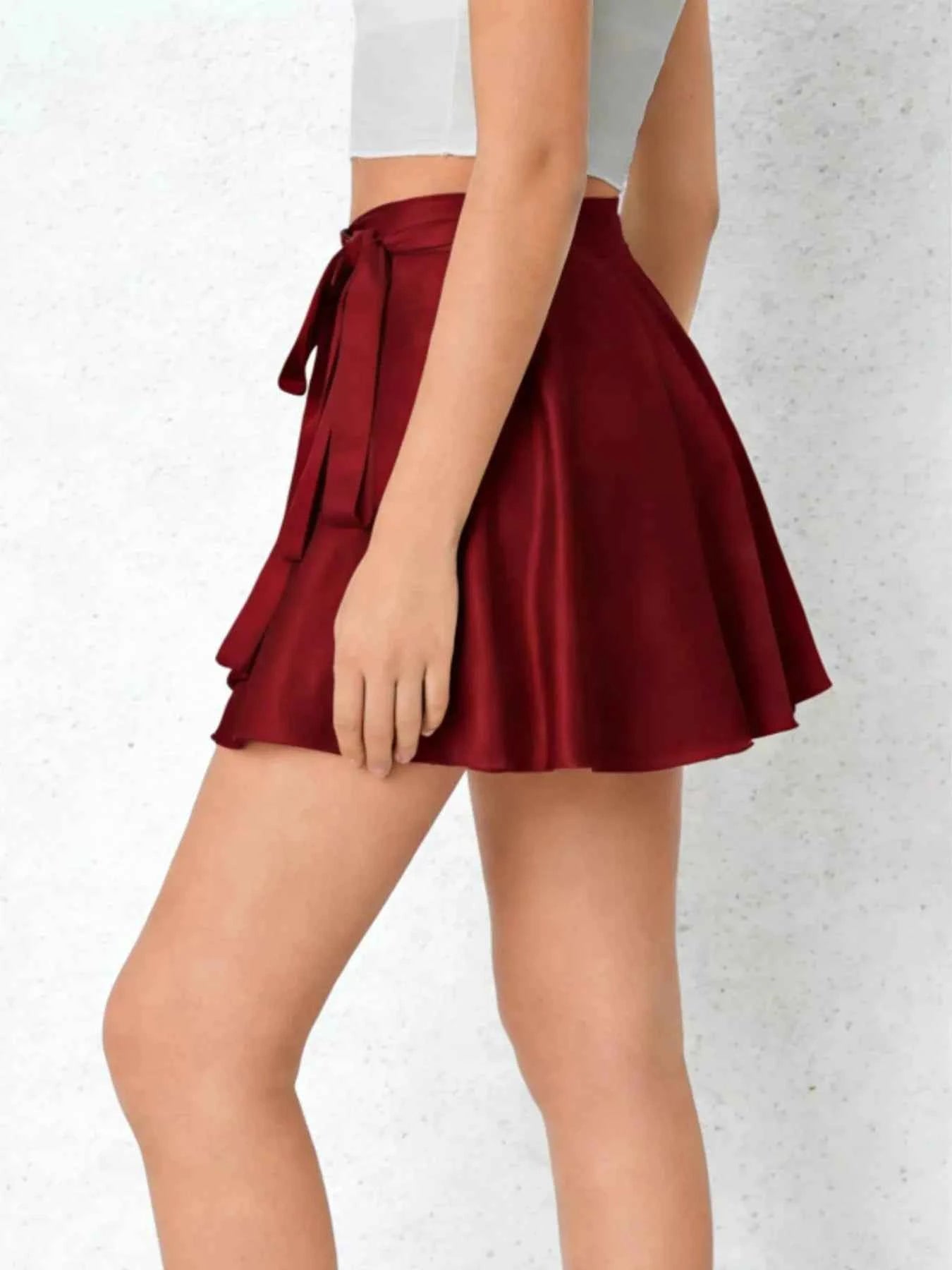 Tie Side Flared Skirt - Splashis