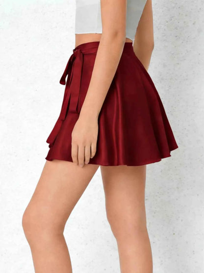 Tie Side Flared Skirt - Splashis