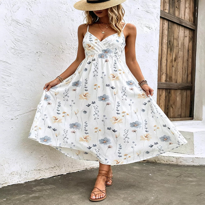 Floral Print Spaghetti Strap Midi Dress — primary view Main image