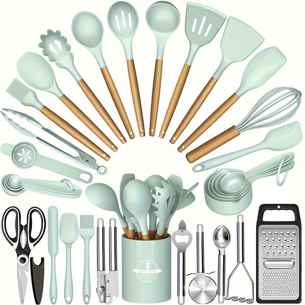 Kitchen tool set shown on kitchen counter