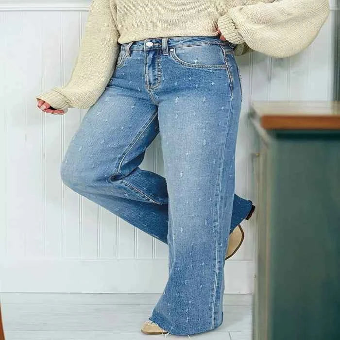 Distressed tummy control jeans — primary view
