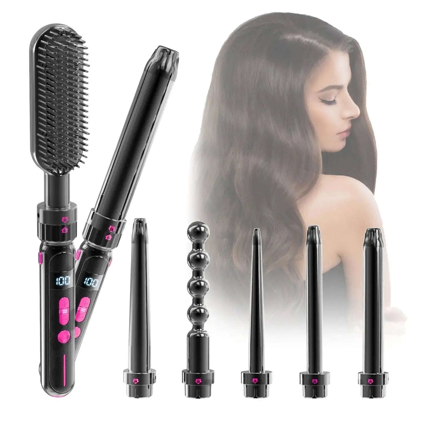 2-in-1 Curling & Straightening Iron Splashis 110-220v styling iron 2 in 1 curling iron and straightener 2 tools in 1 2024 hair trends 21mm curling iron 25mm styling wand 30 second heat up 30 temperature settings 30mm barrel 360 swivel cord