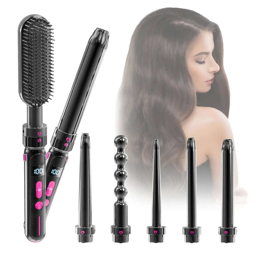 2-in-1 Curling & Straightening Iron Splashis 110-220v styling iron 2 in 1 curling iron and straightener 2 tools in 1 2024 hair trends 21mm curling iron 25mm styling wand 30 second heat up 30 temperature settings 30mm barrel 360 swivel cord