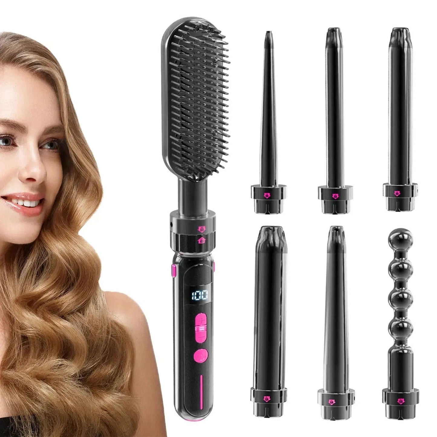 2-in-1 Curling & Straightening Iron Splashis 110-220v styling iron 2 in 1 curling iron and straightener 2 tools in 1 2024 hair trends 21mm curling iron 25mm styling wand 30 second heat up 30 temperature settings 30mm barrel 360 swivel cord