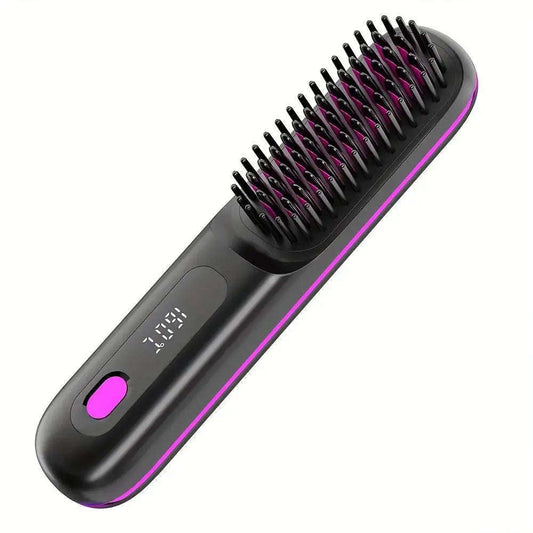 2-in-1 Wireless Hair Straightener Brush Splashis 2 in 1 hair straightener curler 2-in-1 hair tool affordable beauty affordable hair straightener affordable luxury beauty all in one hair tool anti frizz hair brush anti scald hair brush