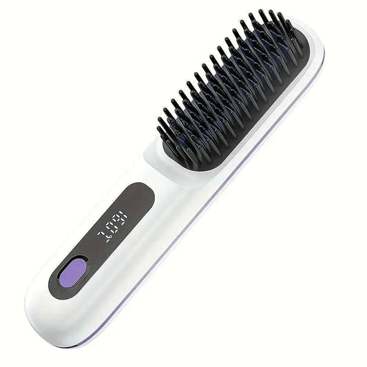 2-in-1 Wireless Hair Straightener Brush Splashis 2 in 1 hair straightener curler 2-in-1 hair tool affordable beauty affordable hair straightener affordable luxury beauty all in one hair tool anti frizz hair brush anti scald hair brush