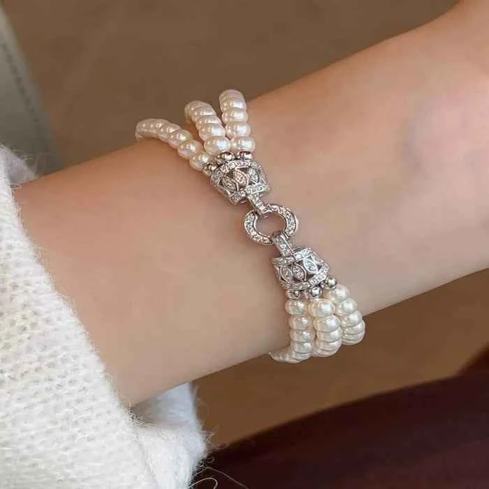 Three layer pearl bracelet — primary view
