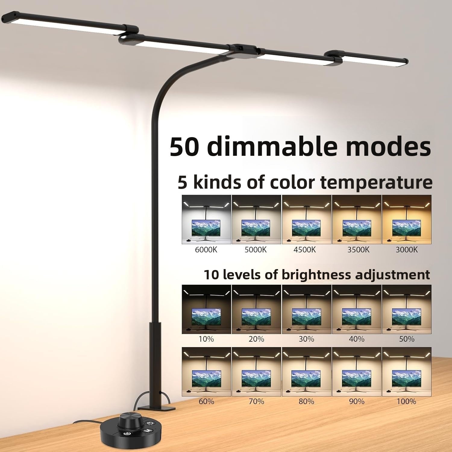 Adjustable LED Desk Lamp with Clip product photo Hauptbild