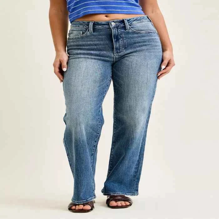 Mid-rise 90s straight jeans — primary view Main image
