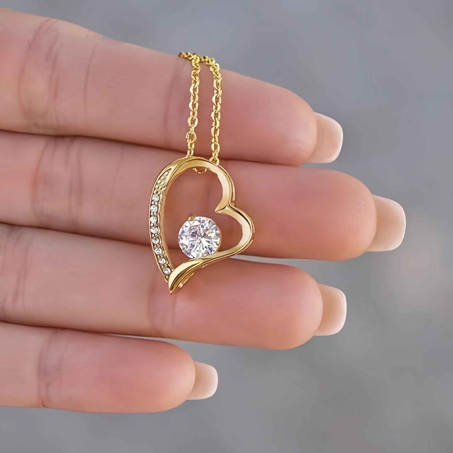 Heart shape zirconia necklace — additional view 12